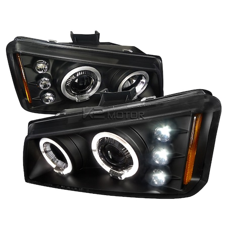 Spec-D Tuning 03-06 Chevrolet Silverado Halo LED Projector Black 2LHP-SIV03JM-TM